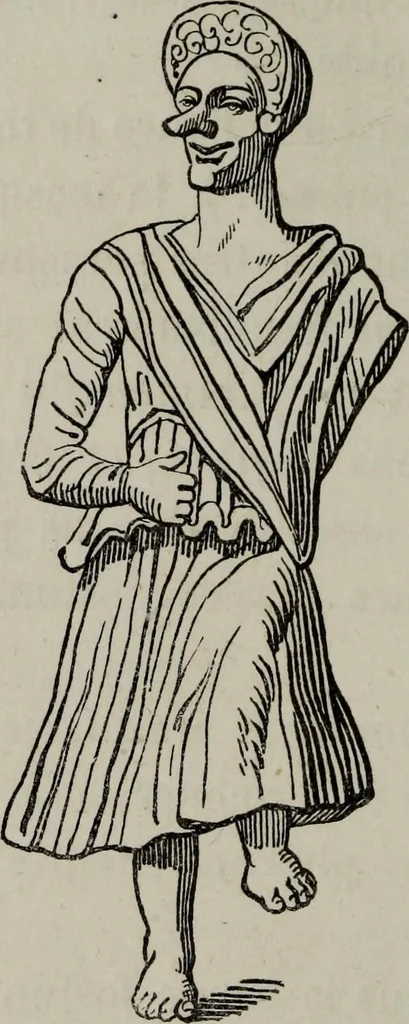 An illustration from Histoire de la caricature antique, 1867, leaf 270