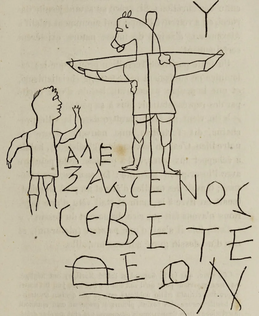 An illustration from Histoire de la caricature antique, 1867, leaf 315