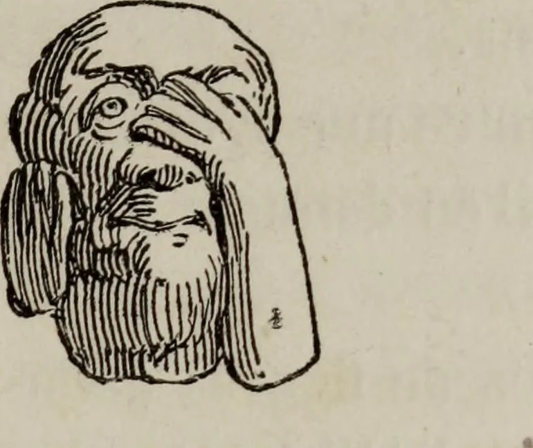An illustration from Histoire de la caricature antique, 1867, leaf 325