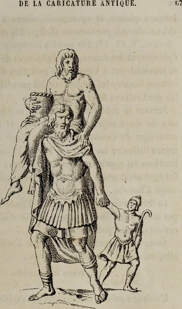 An illustration from Histoire de la caricature antique, 1867, leaf 91