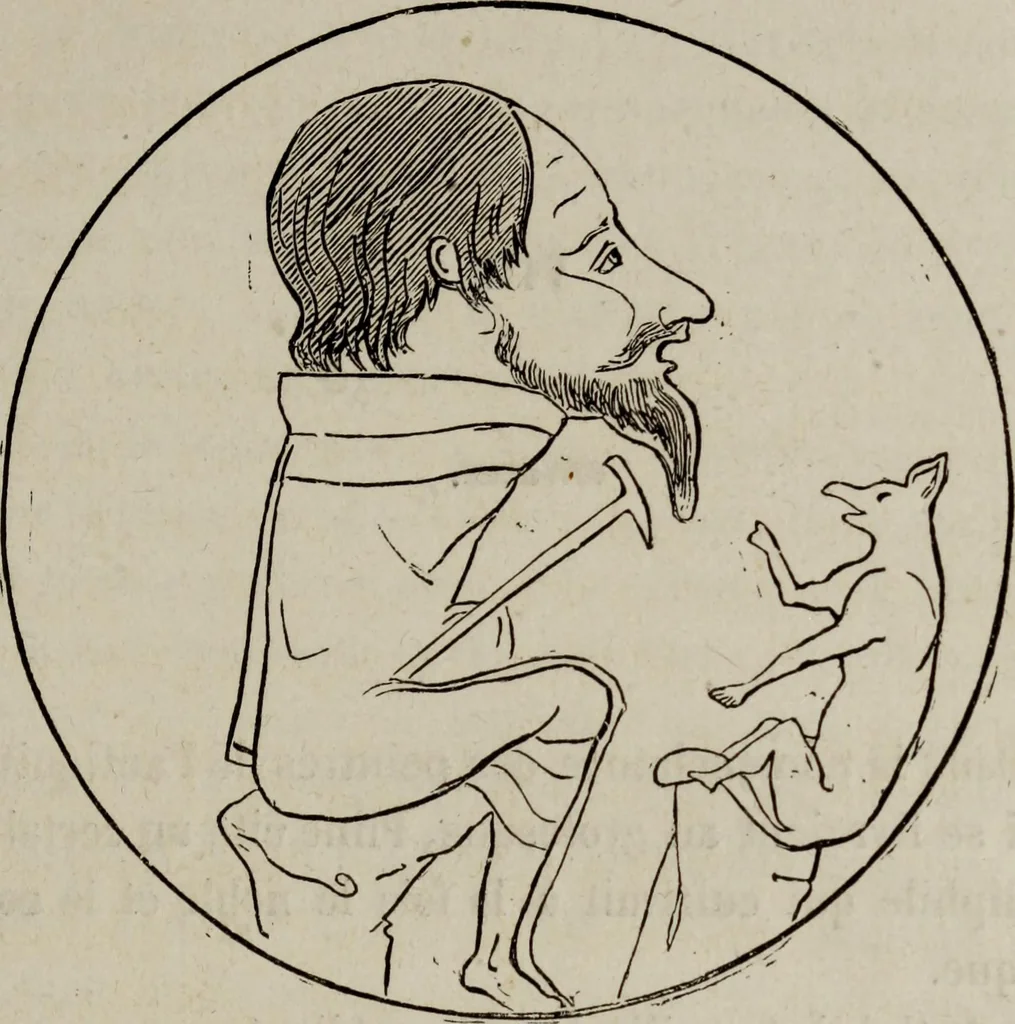 An illustration from Histoire de la caricature antique, 1867, leaf 95