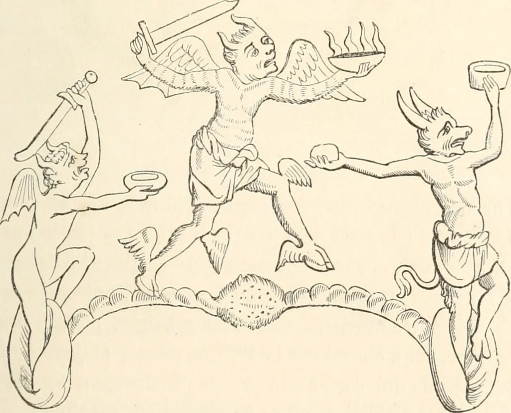 An illustration from Histoire de la caricature et du grotesque dans la littérature et dans l'art, 1875, leaf 104