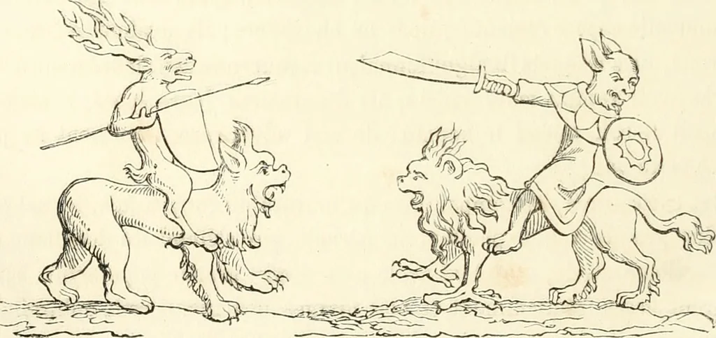 An illustration from Histoire de la caricature et du grotesque dans la littérature et dans l'art, 1875, leaf 129