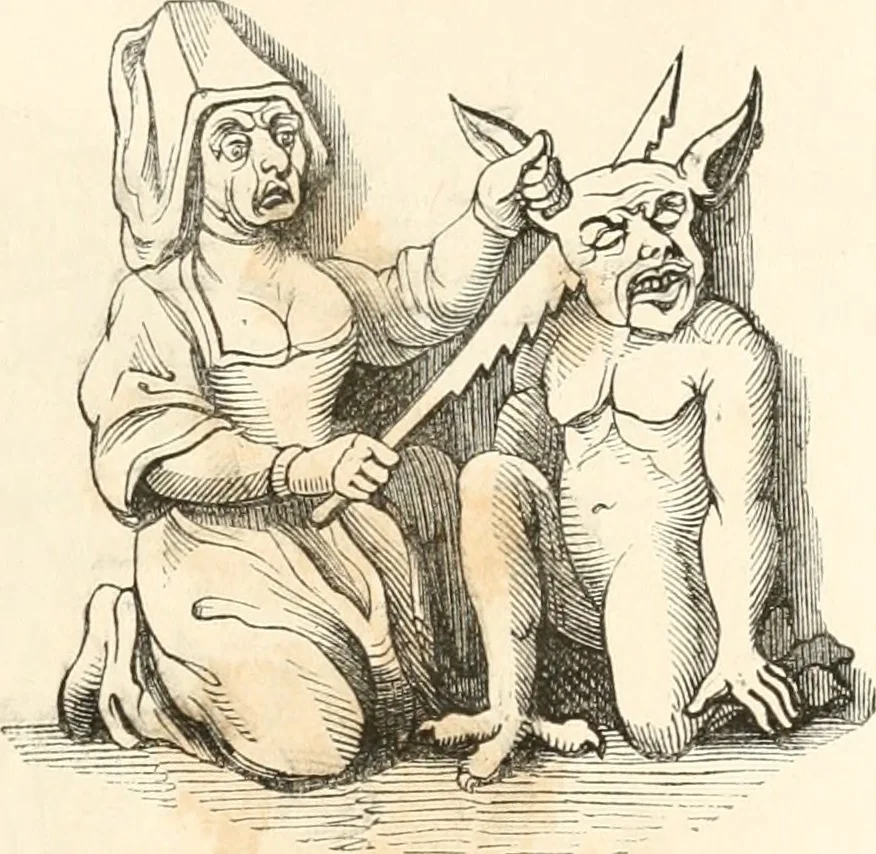 An illustration from Histoire de la caricature et du grotesque dans la littérature et dans l'art, 1875, leaf 158