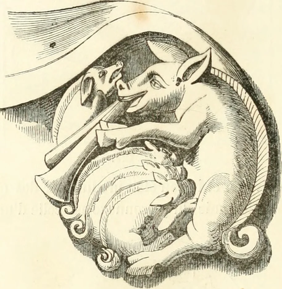 An illustration from Histoire de la caricature et du grotesque dans la littérature et dans l'art, 1875, leaf 213