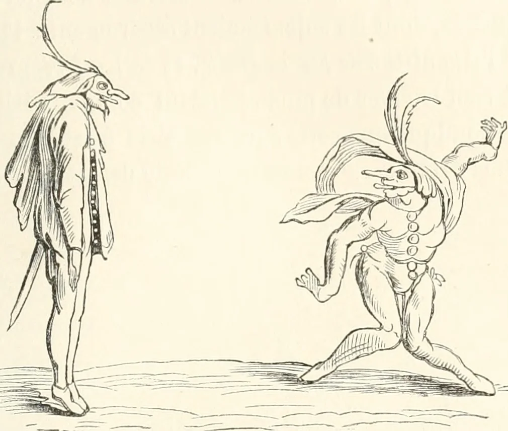 An illustration from Histoire de la caricature et du grotesque dans la littérature et dans l'art, 1875, leaf 316