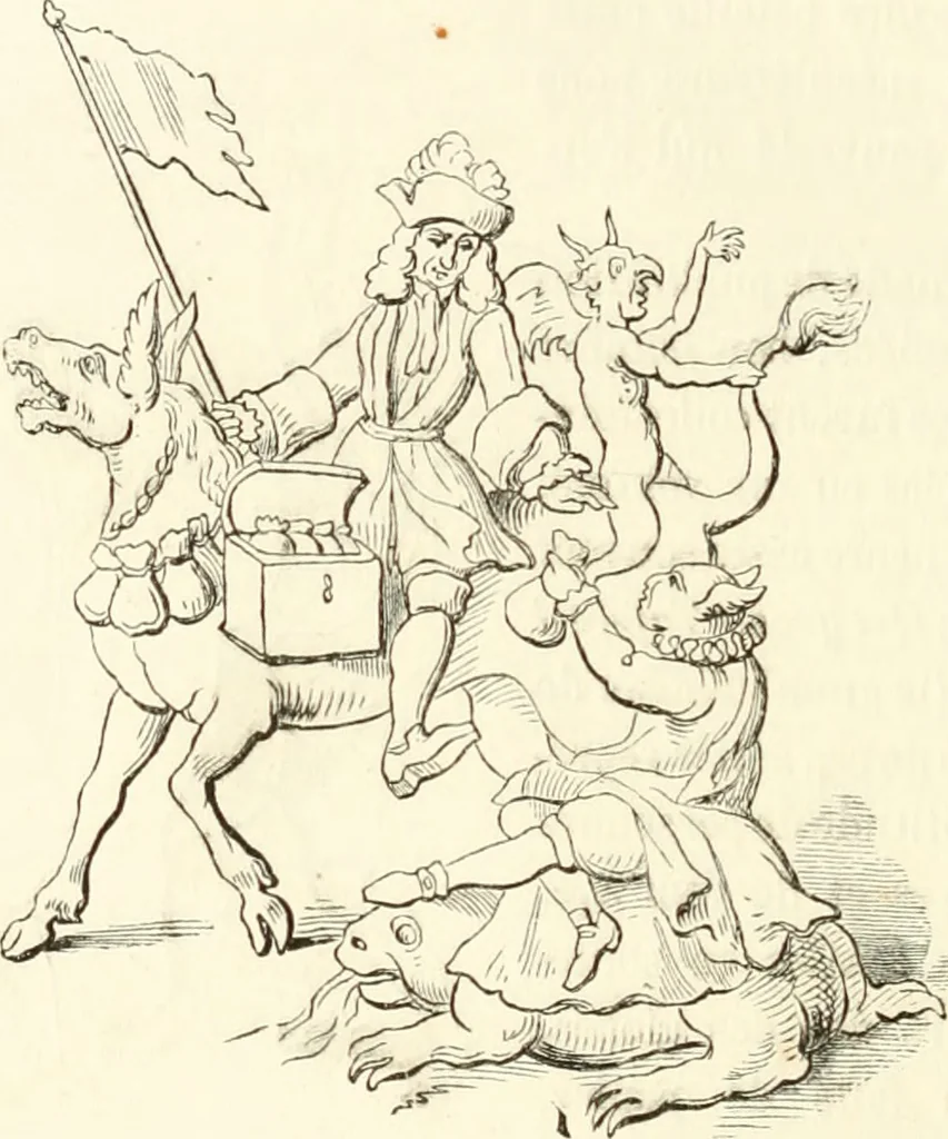 An illustration from Histoire de la caricature et du grotesque dans la littérature et dans l'art, 1875, leaf 421