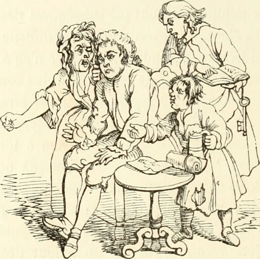 An illustration from Histoire de la caricature et du grotesque dans la littérature et dans l'art, 1875, leaf 439