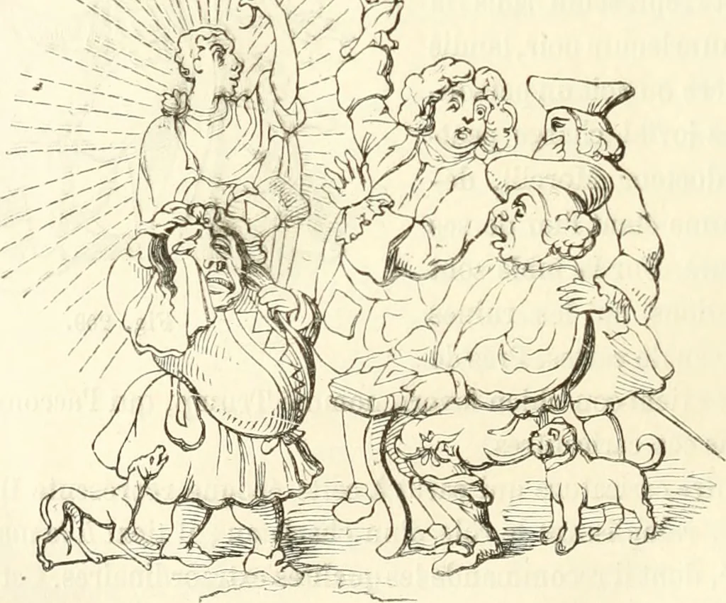 An illustration from Histoire de la caricature et du grotesque dans la littérature et dans l'art, 1875, leaf 445