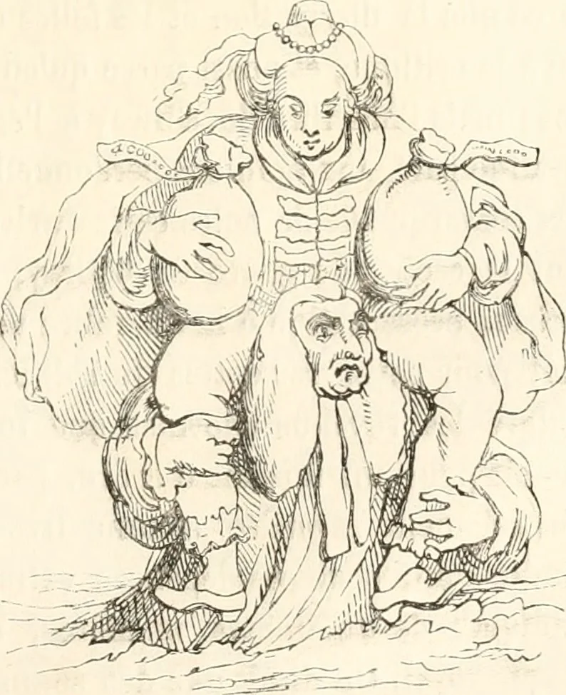 An illustration from Histoire de la caricature et du grotesque dans la littérature et dans l'art, 1875, leaf 466