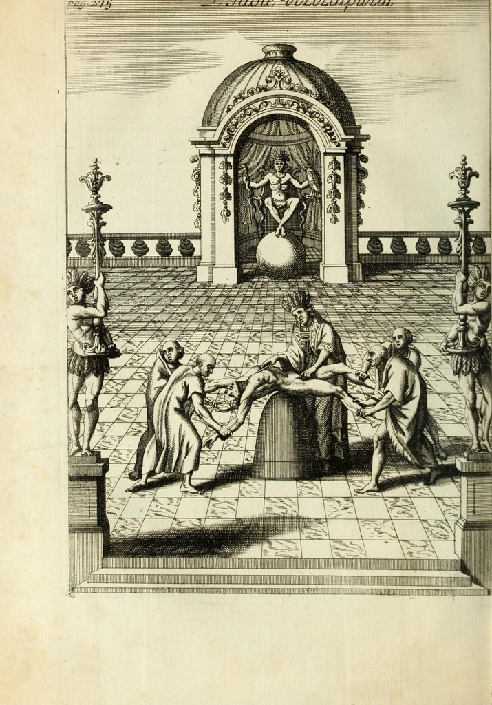 An illustration from Histoire de la conquête du Mexique, ou, de la Nouvelle Espagne, 1691, leaf 328