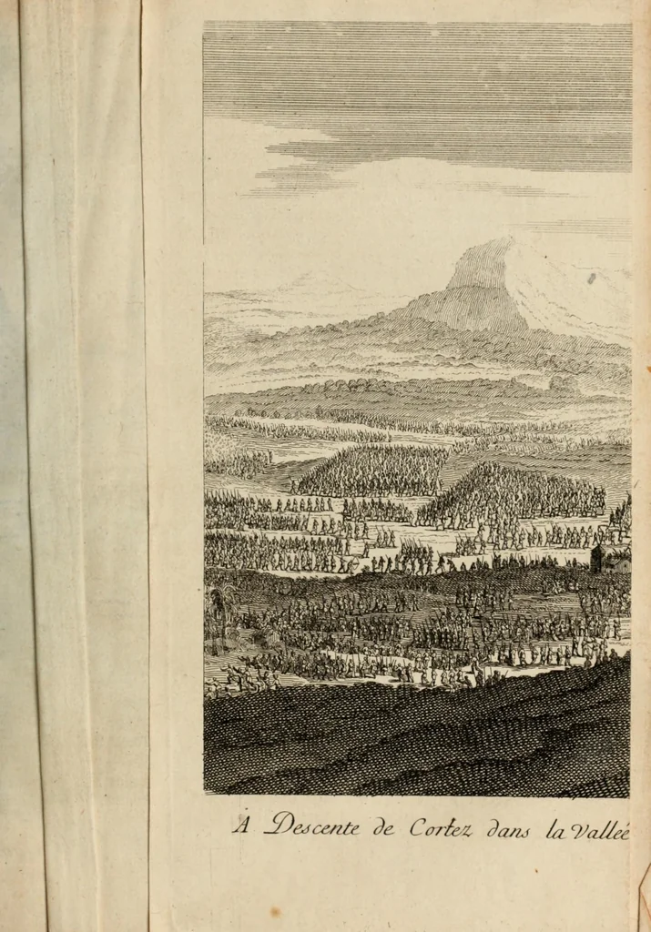 An illustration from Histoire de la conquête du Mexique, ou, de la Nouvelle Espagne, 1691, leaf 527