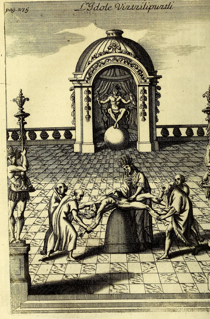 An illustration from Histoire de la conquête du Mexique, ou de la Nouvelle Espagne., 1691, leaf 328