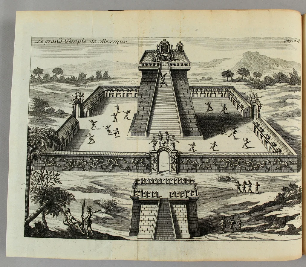 An illustration from Histoire de la conquête du Mexique, ou de la Nouvelle Espagne., 1691, leaf 334