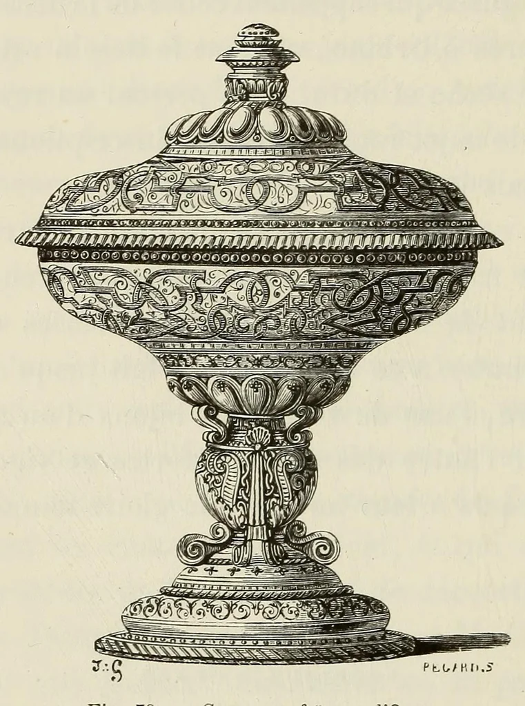 An illustration from Histoire de la céramique: poteries, faiences et porcelaines chez tous les peuples depuis les temps anciens jusqu'à nos jours, 1882, leaf 262