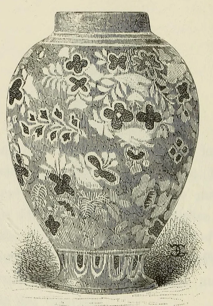 An illustration from Histoire de la céramique: poteries, faiences et porcelaines chez tous les peuples depuis les temps anciens jusqu'à nos jours, 1882, leaf 308