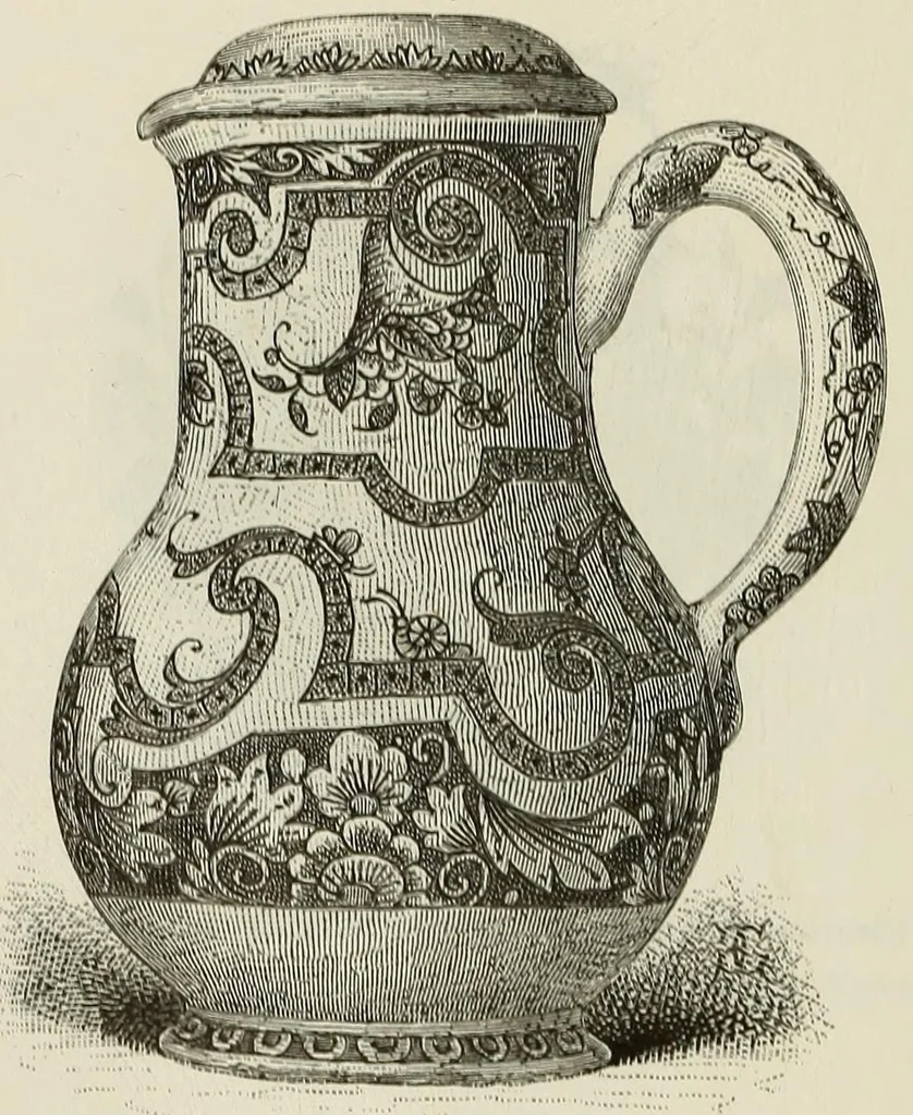 An illustration from Histoire de la céramique: poteries, faiences et porcelaines chez tous les peuples depuis les temps anciens jusqu'à nos jours, 1882, leaf 322