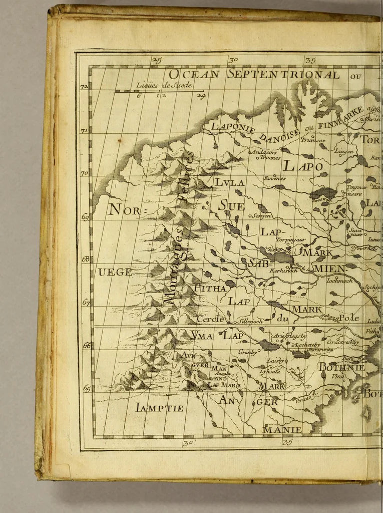 An illustration from Histoire de la Laponie, : sa description, l'origine, les moeurs, la maniere de vivre de ses habitans, leur religion, leur magie, & les choses rares du païs. Avec plusieurs additions & augmentations fort curieuses, qui jusques-icy n'ont pas esté imprimées., 1678, leaf 24