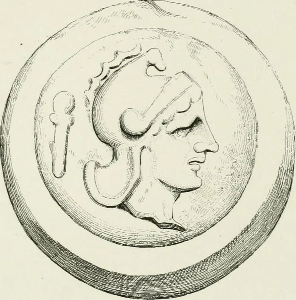 An illustration from Histoire de la monnaie romaine. Traduite de l'allemand par le duc de Blacas, 1865, leaf 194