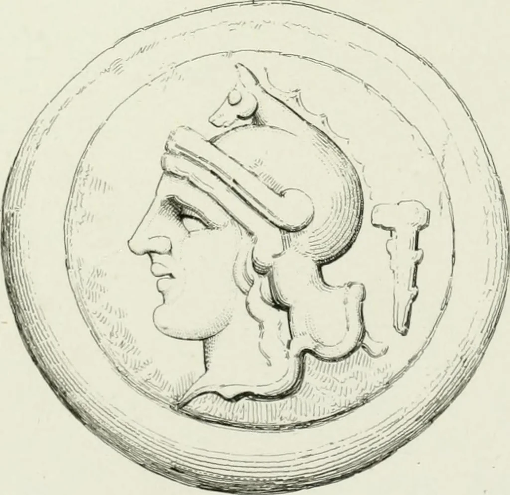 An illustration from Histoire de la monnaie romaine. Traduite de l'allemand par le duc de Blacas, 1865, leaf 194