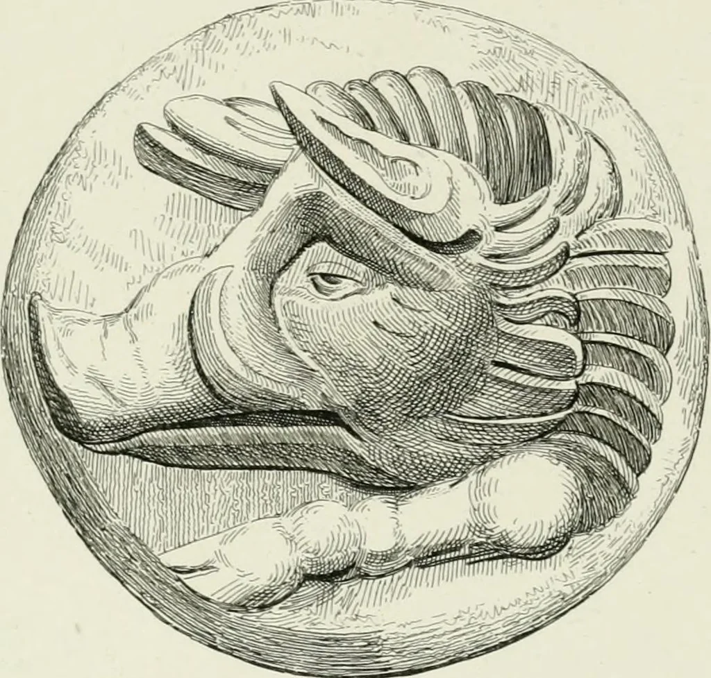An illustration from Histoire de la monnaie romaine. Traduite de l'allemand par le duc de Blacas, 1865, leaf 206