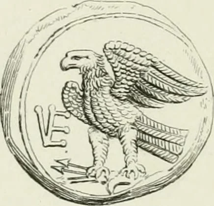 An illustration from Histoire de la monnaie romaine. Traduite de l'allemand par le duc de Blacas, 1865, leaf 208