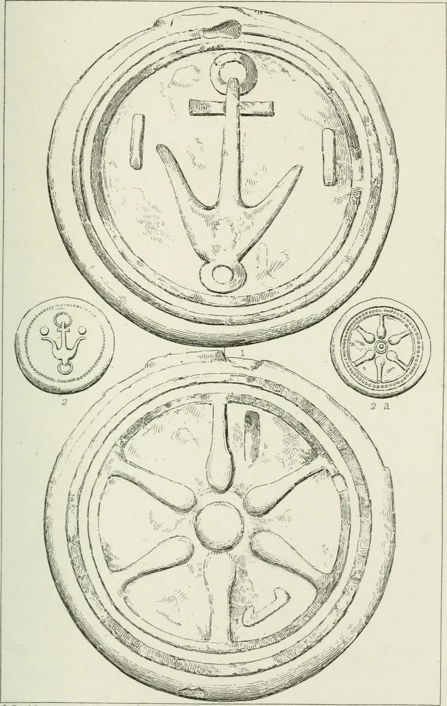 An illustration from Histoire de la monnaie romaine. Traduite de l'allemand par le duc de Blacas, 1865, leaf 216