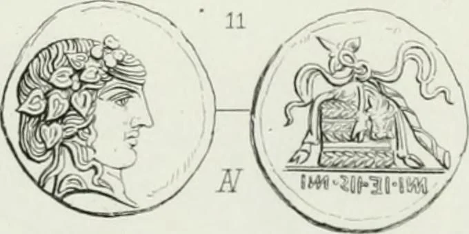 An illustration from Histoire de la monnaie romaine. Traduite de l'allemand par le duc de Blacas, 1865, leaf 238