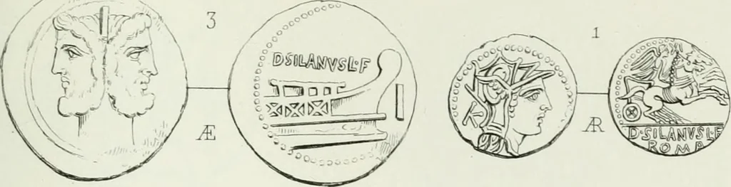An illustration from Histoire de la monnaie romaine. Traduite de l'allemand par le duc de Blacas, 1865, leaf 238