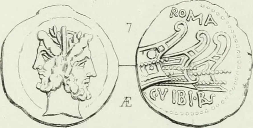 An illustration from Histoire de la monnaie romaine. Traduite de l'allemand par le duc de Blacas, 1865, leaf 238