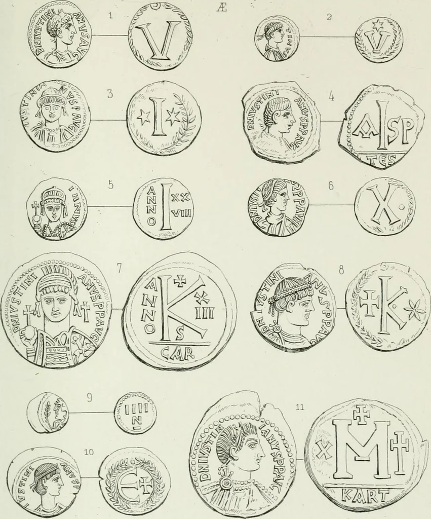 An illustration from Histoire de la monnaie romaine. Traduite de l'allemand par le duc de Blacas, 1865, leaf 258