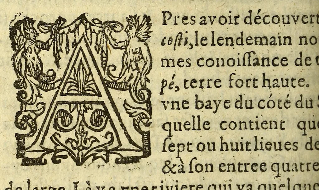 An illustration from Histoire de la Nouuelle France : contenat les navigations, dećouvertes, & habitations faites par les François és Indes Occidentales & Nouvelle-France ... : avec les tables & figures necessaires., 1618, leaf 402