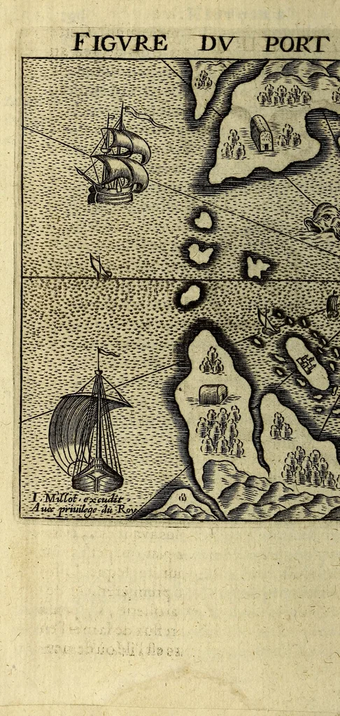 An illustration from Histoire de la Nouvelle France : contenat les navigations, découvertes, & habitations faites par les Fançois és Indes Occidentales & Nouvelle-France ... avec les tables & figures d'icelle., 1611, leaf 258