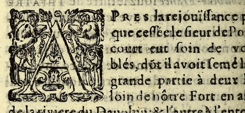 An illustration from Histoire de la Nouvelle France : contenat les navigations, découvertes, & habitations faites par les Fançois és Indes Occidentales & Nouvelle-France ... avec les tables & figures d'icelle., 1611, leaf 652