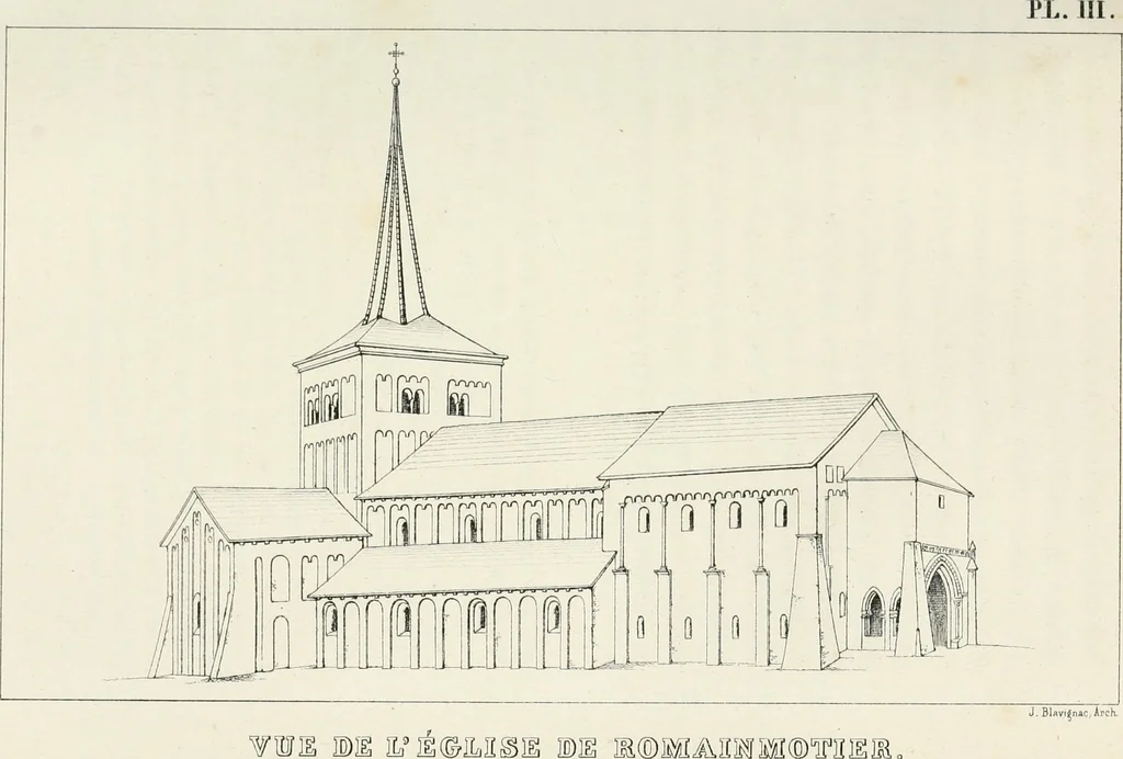 An illustration from Histoire de l'architecture sacrée du quatrième au dixième siècle dans les anciens évêchés de Genève, Lausanne et Sion, 1853, leaf 108