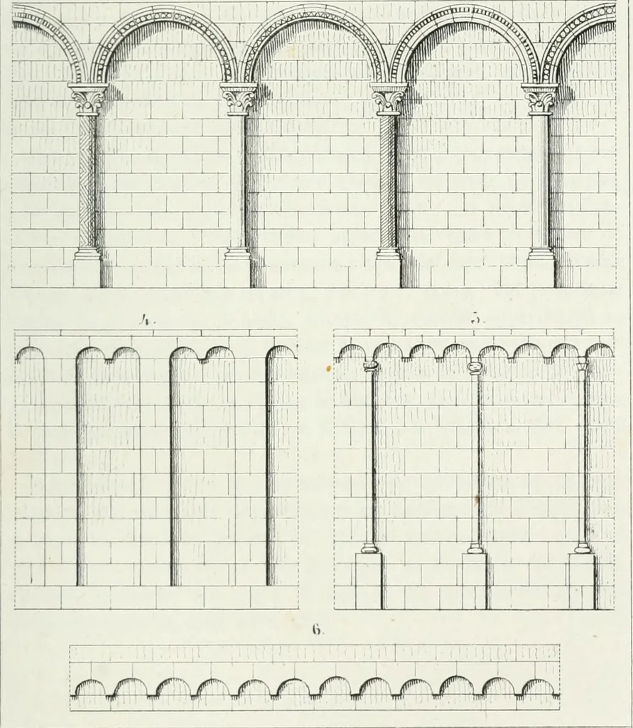 An illustration from Histoire de l'architecture sacrée du quatrième au dixième siècle dans les anciens évêchés de Genève, Lausanne et Sion, 1853, leaf 118