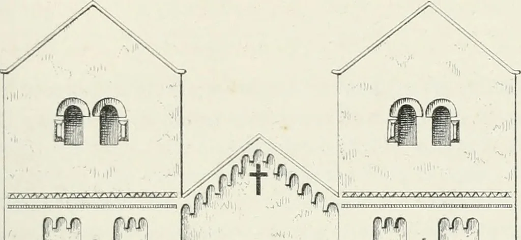 An illustration from Histoire de l'architecture sacrée du quatrième au dixième siècle dans les anciens évêchés de Genève, Lausanne et Sion, 1853, leaf 134