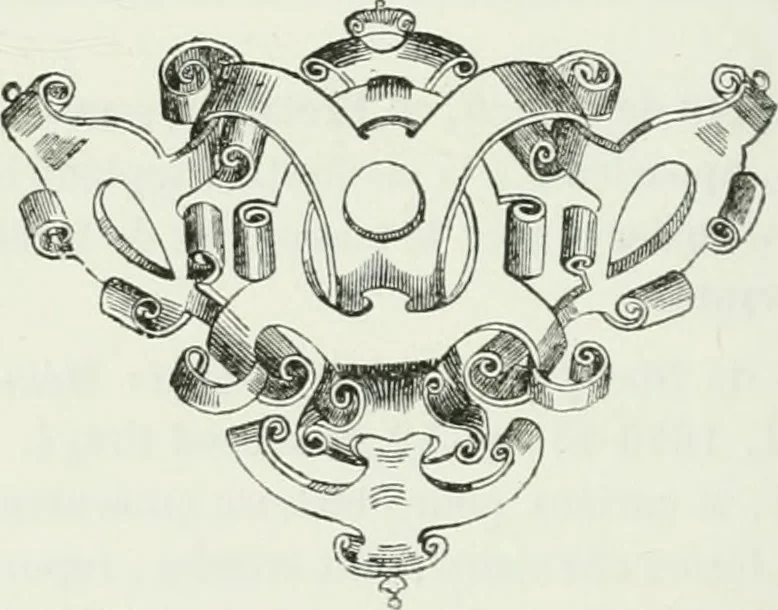 An illustration from Histoire de l'architecture sacrée du quatrième au dixième siècle dans les anciens évêchés de Genève, Lausanne et Sion, 1853, leaf 153