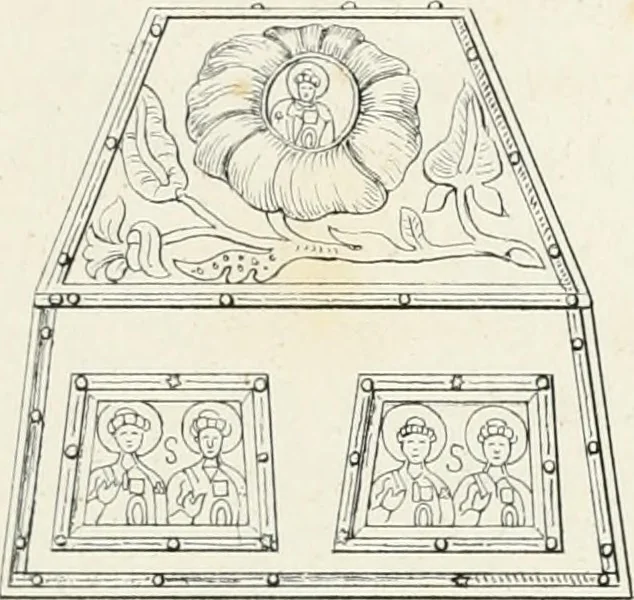 An illustration from Histoire de l'architecture sacrée du quatrième au dixième siècle dans les anciens évêchés de Genève, Lausanne et Sion, 1853, leaf 178