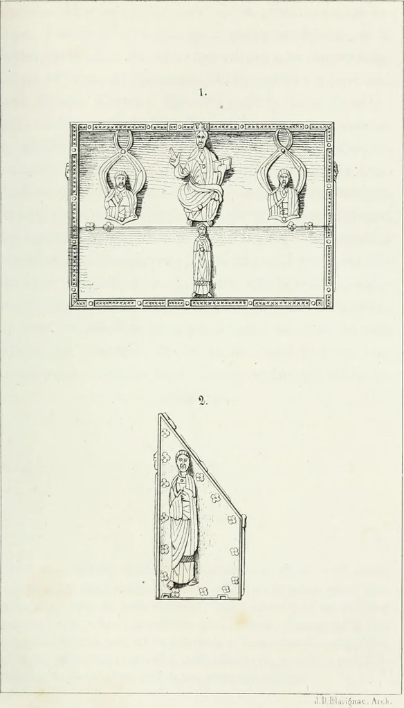 An illustration from Histoire de l'architecture sacrée du quatrième au dixième siècle dans les anciens évêchés de Genève, Lausanne et Sion, 1853, leaf 186