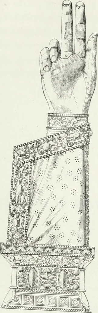 An illustration from Histoire de l'architecture sacrée du quatrième au dixième siècle dans les anciens évêchés de Genève, Lausanne et Sion, 1853, leaf 218