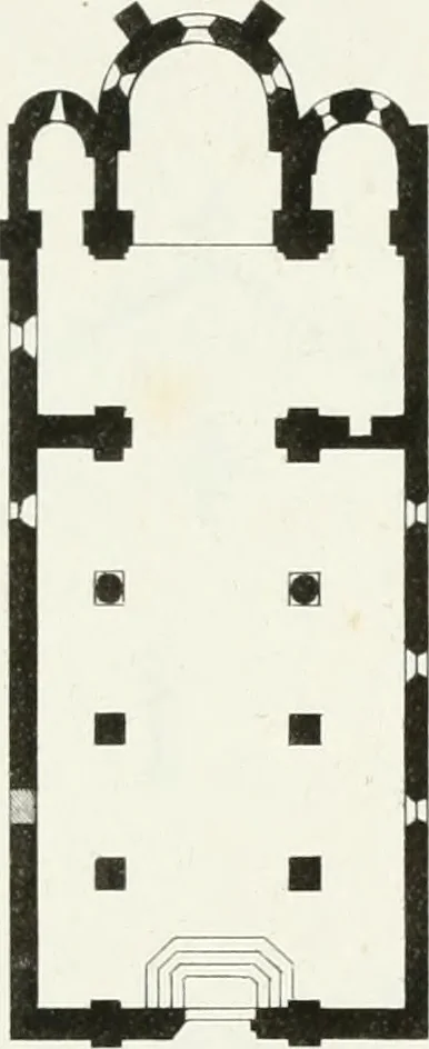 An illustration from Histoire de l'architecture sacrée du quatrième au dixième siècle dans les anciens évêchés de Genève, Lausanne et Sion, 1853, leaf 258