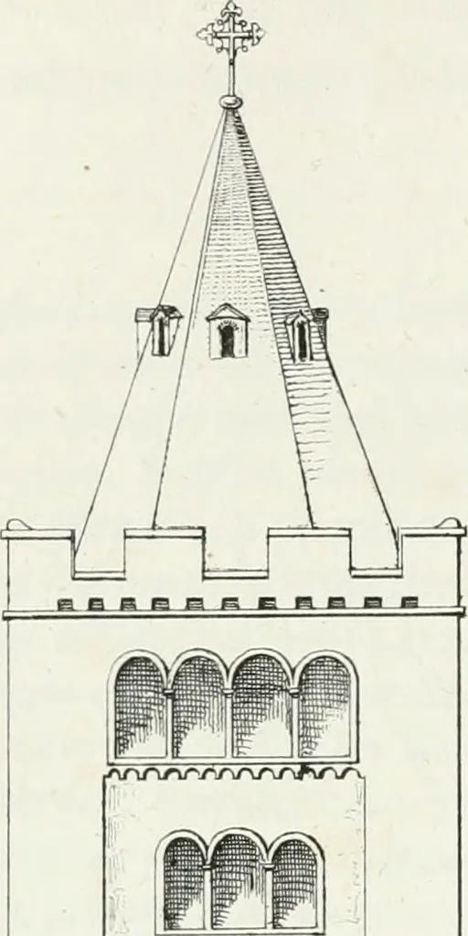 An illustration from Histoire de l'architecture sacrée du quatrième au dixième siècle dans les anciens évêchés de Genève, Lausanne et Sion, 1853, leaf 274