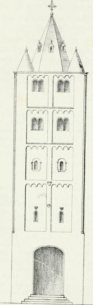 An illustration from Histoire de l'architecture sacrée du quatrième au dixième siècle dans les anciens évêchés de Genève, Lausanne et Sion, 1853, leaf 360