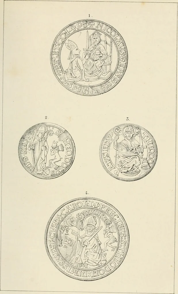 An illustration from Histoire de l'architecture sacrée du quatrième au dixième siècle dans les anciens évêchés de Genève, Lausanne et Sion, 1853, leaf 392