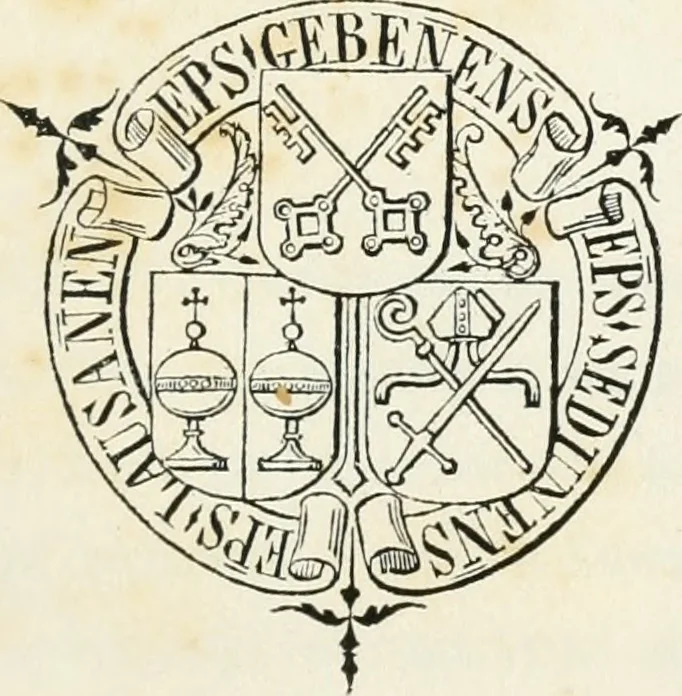 An illustration from Histoire de l'architecture sacrée du quatrième au dixième siècle dans les anciens évêchés de Genève, Lausanne et Sion, 1853, leaf 8