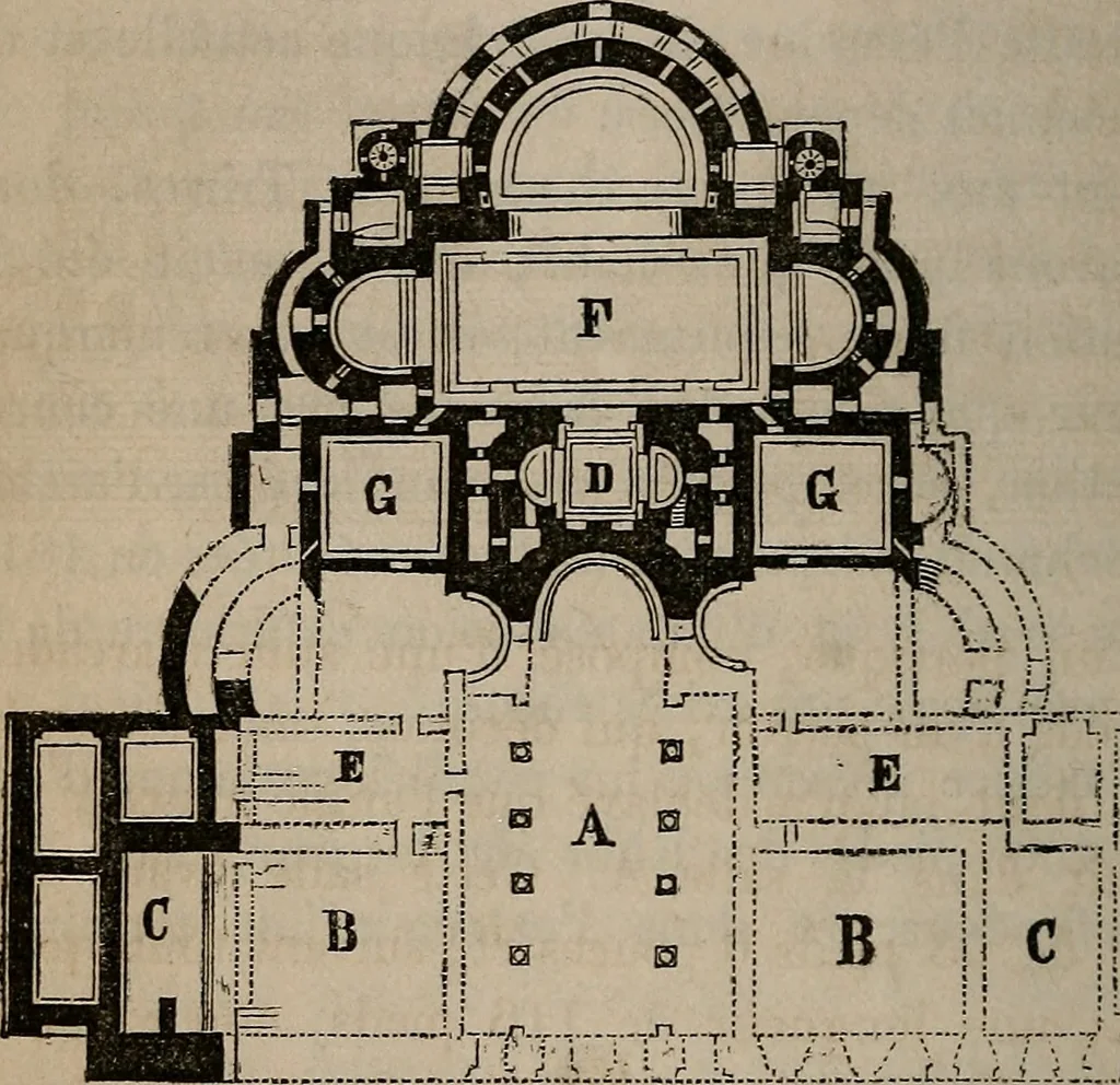An illustration from Histoire de l'architecture en Belgique : depuis les temps les plus reculés jusqu'à l'époque actuelle, 1853, leaf 129