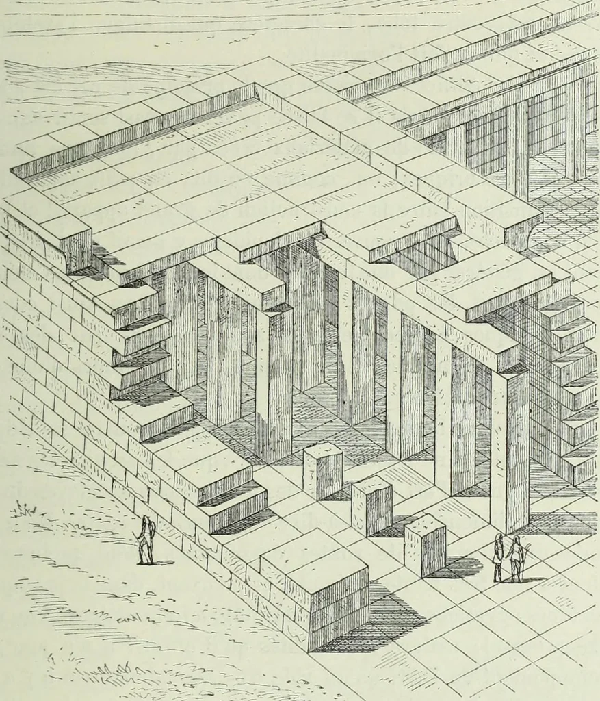 An illustration from Histoire de l'art dans l'antiquité: Égypte, Assyrie, Perse, Asie Mineure, Grece, Etrurie, Rome, 1882, leaf 202
