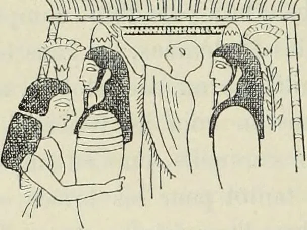 An illustration from Histoire de l'art dans l'antiquité: Égypte, Assyrie, Perse, Asie Mineure, Grece, Etrurie, Rome, 1882, leaf 395