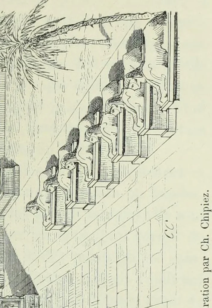 An illustration from Histoire de l'art dans l'antiquité: Égypte, Assyrie, Perse, Asie Mineure, Grece, Etrurie, Rome, 1882, leaf 444